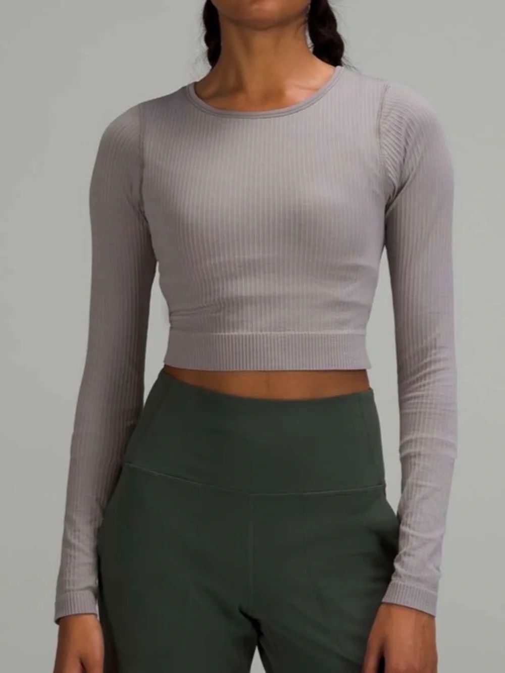 LULULEMON Ebb to Street Long Sleeve Shirt Gull Grey Women’s Size 2 W3DZNS